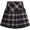 image:imagechouyatou Womens ALine Plaid Wool Blend Pleated Skirt Side Zipper65gray
