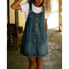 image:imagechouyatou Womens Denim Overall Dress Jean Mini Pinafore Adjustable Straps Jumper Dress With Pockets
