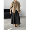 image:imagechouyatou Womens Stand Collar Wool Coat Loose Fit Business Casual Work Blazer Jacket Winter Pea CoatKhaki