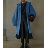image:imagechouyatou Womens Winter Zip Up Wool Coat with Hood Casual Loose Midi Long Trench Pea Coat Wool Blend JacketBlue