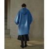 image:imagechouyatou Womens Winter Zip Up Wool Coat with Hood Casual Loose Midi Long Trench Pea Coat Wool Blend JacketBlue