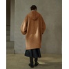 image:imagechouyatou Womens Winter Zip Up Wool Coat with Hood Casual Loose Midi Long Trench Pea Coat Wool Blend JacketBrown