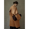 image:imagechouyatou Womens Winter Zip Up Wool Coat with Hood Casual Loose Midi Long Trench Pea Coat Wool Blend JacketBrown