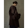 image:imagechouyatou Womens Winter Zip Up Wool Coat with Hood Casual Loose Midi Long Trench Pea Coat Wool Blend JacketCoffee