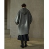 image:imagechouyatou Womens Winter Zip Up Wool Coat with Hood Casual Loose Midi Long Trench Pea Coat Wool Blend JacketGray