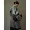 image:imagechouyatou Womens Winter Zip Up Wool Coat with Hood Casual Loose Midi Long Trench Pea Coat Wool Blend JacketGray