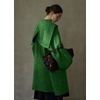 image:imagechouyatou Womens Winter Zip Up Wool Coat with Hood Casual Loose Midi Long Trench Pea Coat Wool Blend JacketGreen