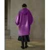 image:imagechouyatou Womens Winter Zip Up Wool Coat with Hood Casual Loose Midi Long Trench Pea Coat Wool Blend JacketPurple