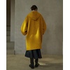 image:imagechouyatou Womens Winter Zip Up Wool Coat with Hood Casual Loose Midi Long Trench Pea Coat Wool Blend JacketYellow