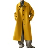image:imagechouyatou Womens Business Casual Winter Wool Coat Single Breasted Long Sleeve Midi Long Trench Coat PeacoatYellow