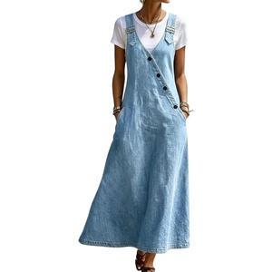 image:imagechouyatou Womens Floral Printed A Line Flared Denim Skirt Flowy Color Block Midi Jean Skirt with PocketsLight Blue