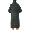 image:imagechouyatou Womens Big Notch Lapel Single Breasted MidLong Wool Blend CoatArmyplaid