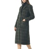 image:imagechouyatou Womens Big Notch Lapel Single Breasted MidLong Wool Blend CoatArmyplaid
