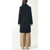 image:imagechouyatou Womens Classic Notched Collar Double Breasted Plaid Wool Blend Long Trench CoatBlack