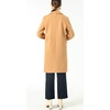 image:imagechouyatou Womens Classic Notched Collar Double Breasted Plaid Wool Blend Long Trench CoatCamel