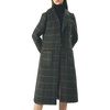 image:imagechouyatou Womens Big Notch Lapel Single Breasted MidLong Wool Blend CoatArmyplaid