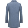 image:imagechouyatou Mens Single Breasted Notched Collar Wool Blend Herringbone Tweed Pea Coat OvercoatBlue