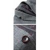 image:imagechouyatou Mens Single Breasted Notched Collar Wool Blend Herringbone Tweed Pea Coat OvercoatGray