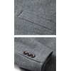 image:imagechouyatou Mens Single Breasted Notched Collar Wool Blend Herringbone Tweed Pea Coat OvercoatGray