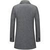 image:imagechouyatou Mens Single Breasted Notched Collar Wool Blend Herringbone Tweed Pea Coat OvercoatGray
