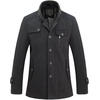 image:imagechouyatou Mens Winter Stylish Wool Blend Single Breasted Military Peacoat11gray