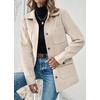 image:imagechouyatou Womens 2025 Winter Thicken Single Breasted Wool Coat Long Sleeve Dressy Trench CoatApricot