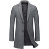image:imagechouyatou Mens Single Breasted Notched Collar Wool Blend Herringbone Tweed Pea Coat OvercoatGray