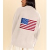 image:imagechouyatou Women Fall Flag Back Shaw Collar Knit Cardigan Sweater Casual Open Front Cardigan with PocketsBeige