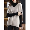 image:imagechouyatou Womens Elegant Sleeveless V Neck Sweater Vest Dolman Sleeve Pullover Knitwear Loose Tank TopsApricot