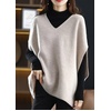 image:imagechouyatou Womens Elegant Sleeveless V Neck Sweater Vest Dolman Sleeve Pullover Knitwear Loose Tank TopsApricot
