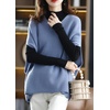 image:imagechouyatou Womens Elegant Sleeveless V Neck Sweater Vest Dolman Sleeve Pullover Knitwear Loose Tank TopsBlue