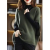 image:imagechouyatou Womens Elegant Sleeveless V Neck Sweater Vest Dolman Sleeve Pullover Knitwear Loose Tank TopsGreen