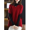 image:imagechouyatou Womens Elegant Sleeveless V Neck Sweater Vest Dolman Sleeve Pullover Knitwear Loose Tank TopsRed