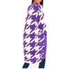 image:imagechouyatou Womens Furry Warm Color Block Houndstooth Printed Open Front Cardigan Knit Long Sweater CoatPurple