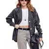 image:imagechouyatou Womens 2025 Fall Argyle Plaid Knitted Sweater Cardigan Cute VNeck Button Down Cardigan JacketDark Grey