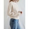 image:imagechouyatou Women 2025 Fall Striped Cardigan Sweaters Lightweight Cute Crewneck Button Down Cardigan JacketKhaki