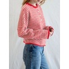 image:imagechouyatou Women 2025 Fall Striped Cardigan Sweaters Lightweight Cute Crewneck Button Down Cardigan JacketRed
