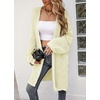 image:imagechouyatou Womens 2025 Open Front Herringbone Striped Cardigans Color Block Fuzzy Knit Midi Long Sweater CardiganYellow