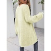 image:imagechouyatou Womens 2025 Open Front Herringbone Striped Cardigans Color Block Fuzzy Knit Midi Long Sweater CardiganYellow