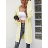 image:imagechouyatou Womens 2025 Open Front Herringbone Striped Cardigans Color Block Fuzzy Knit Midi Long Sweater CardiganYellow