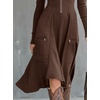 image:imagechouyatou Womens 2026 Winter Fall Dresses Long Sleeve Semi Formal ALine Rib Knit Midi Long Sweater DressCoffee