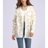 image:imagechouyatou Womens Boho Color Block Floral Cardigans Casual Button Down V Neck Knit Cardigan Sweater Outerwear CoatBeige White
