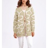image:imagechouyatou Womens Boho Color Block Floral Cardigans Casual Button Down V Neck Knit Cardigan Sweater Outerwear CoatKhaki