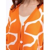image:imagechouyatou Womens Boho Color Block Floral Cardigans Casual Button Down V Neck Knit Cardigan Sweater Outerwear CoatOrange