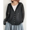 image:imagechouyatou Womens Casual Button Down Hooded Jacquard Knit Cardigan Sweater JacketsBlack