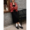 image:imagechouyatou Womens Color Block Striped Cardigan Open Front Loose Fit Cozy Knit Cardigan Sweater JacketRed