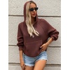 image:imagechouyatou Womens Cute Star Pattern Pullover Cropped Hoodie Sweater Kangaroo Pocket Knit Jumper TopsCoffee