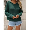 image:imagechouyatou Womens Cute Star Pattern Pullover Cropped Hoodie Sweater Kangaroo Pocket Knit Jumper TopsGreen