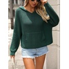 image:imagechouyatou Womens Cute Star Pattern Pullover Cropped Hoodie Sweater Kangaroo Pocket Knit Jumper TopsGreen