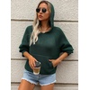 image:imagechouyatou Womens Cute Star Pattern Pullover Cropped Hoodie Sweater Kangaroo Pocket Knit Jumper TopsGreen